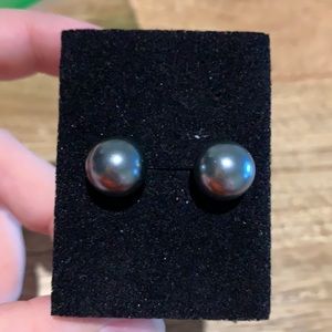 Large Gray Fashion Pearl Earrings